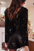 black-sequin-long-sleeve-cutout-back-top