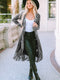 black-fringed-hem-pocketed-open-cardigan