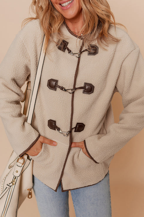 Apricot Toggle Button Teddy Coat