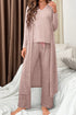 Delicacy 3pcs Slim T Shirt Pants Lounge Set with Duster Open Top