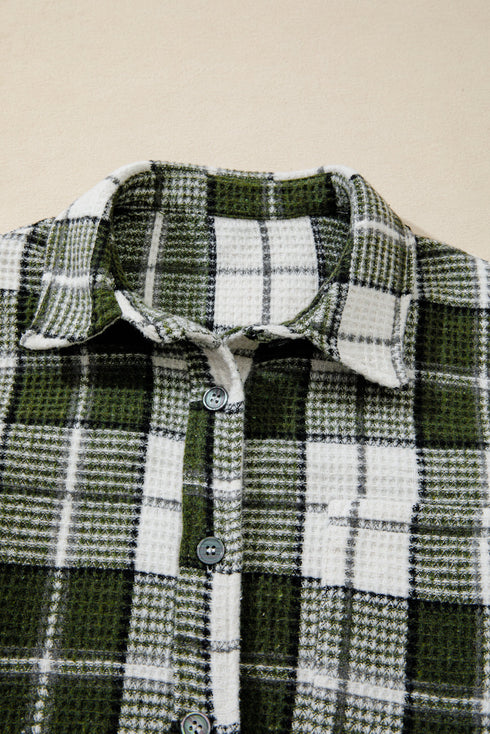 plaid print shacket