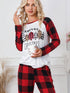 fiery-red-plaid-merry-christmas-graphic-loungewear-set