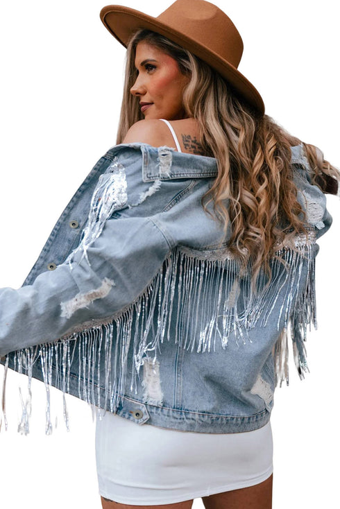 sky-blue-sequin-embellished-fringe-distressed-denim-jacket
