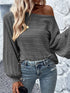 dark-grey-lantern-sleeve-eyelets-textured-knit-sweater