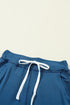 Sail Blue Drawstring Elastic Waistband Pocketed Joggers
