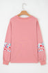 flower patched sweatshirt