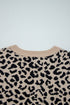 Black Leopard Drop Shoulder Chunky Knitted Cardigan Sweater