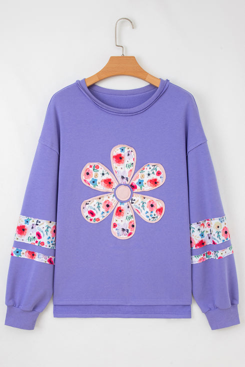floral patched sweatshirt