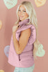 pink puffer vest