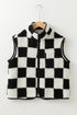 checkered sherpa vest