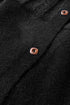 Black Solid Color Textured Detail Button Down Long Sleeve Sweater Cardigan