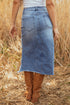 distressed denim skirt