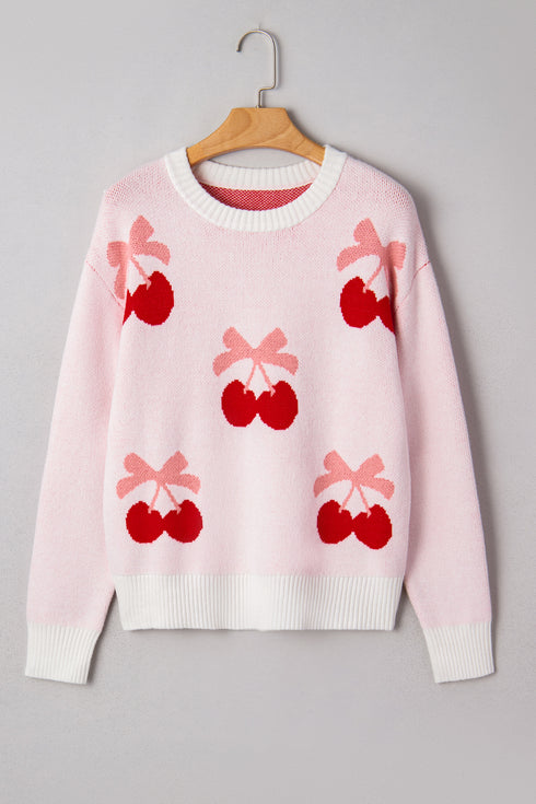 cherry print sweater