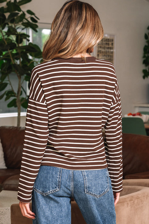 brown stripe t shirt