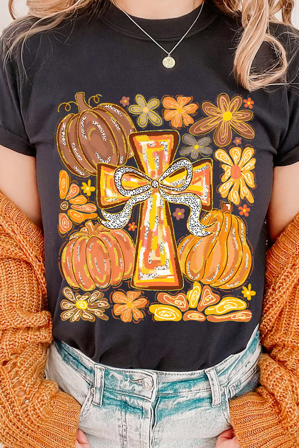 Trendy Women's Black Graphic Tee - Soft Casual Top with Unique Design for Effortless Everyday Style