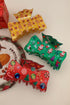 Dark Green Christmas Theme Printed Glister Hair Claw Clip