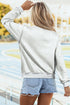Light Grey LA Letter Print Reversible Double Wear Mock Neck Sweatshirt