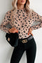 Khaki Mock Neck Sheer Mesh Leopard Long Sleeve Bodysuit