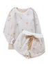 white-plush-star-pattern-long-sleeve-pullover-and-shorts-lounge-set