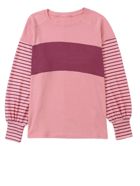 peach-blossom-colorblock-striped-bishop-sleeve-top