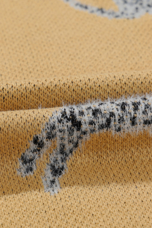 camel-fuzzy-cheetah-accent-round-neck-sweater