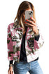 Pink Camo Leopard Patchwork Flap Pocket Crop Jacket