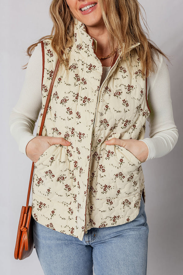 floral print vest