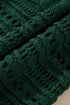 Blackish Green Hollow-out Cable Knit Cropped Sweater