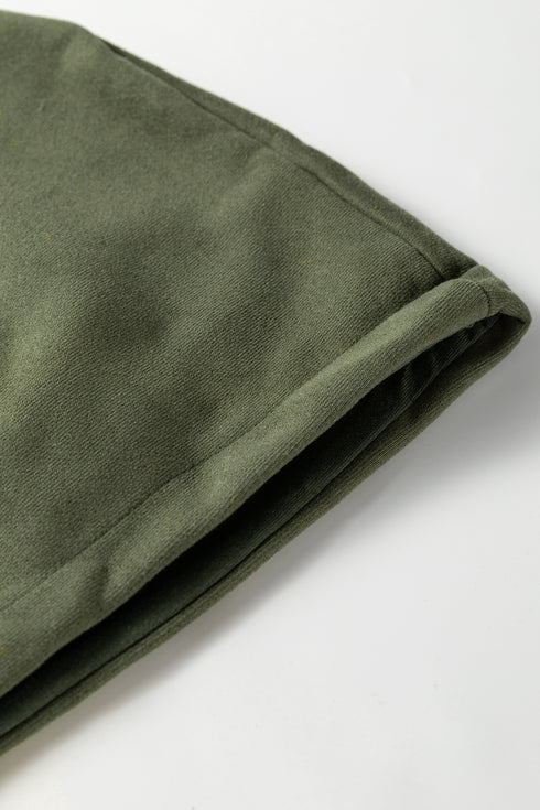 Green Loose Kangaroo Pocket Hoodie