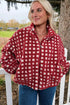 Red Plush Plaid Zip Up Cozy Winter Coat
