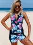 elegant-floral-zip-front-sporty-2pcs-tankini-swimsuit