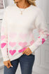 Apricot Drop Shoulder Romantic Heart Pattern Sweater