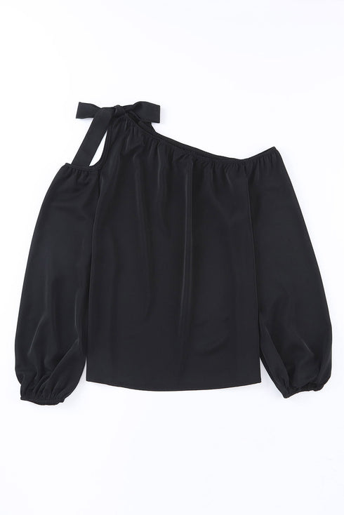 womens-blouses-chiffon-temperament-off-shoulder-tie-loose-blouse