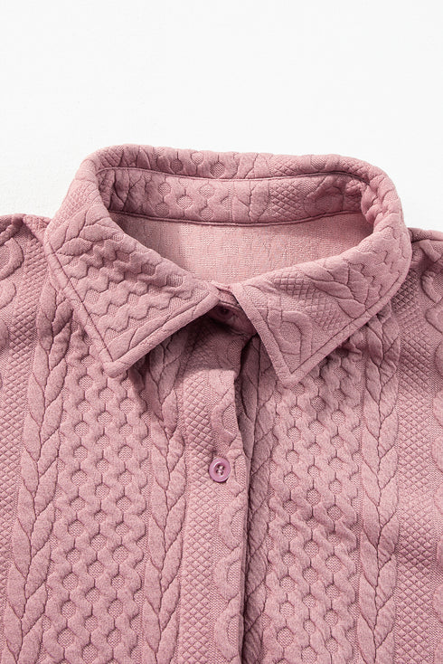 cable textured shacket