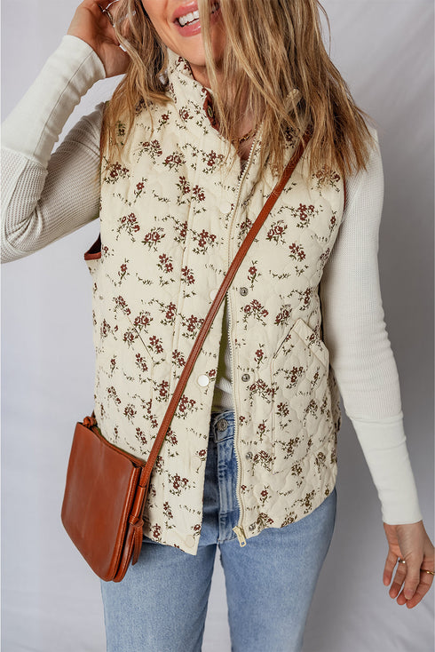 floral print vest