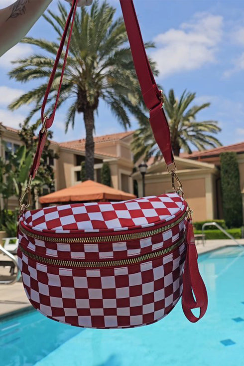 checkered print bag