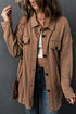khaki-oversize-textured-knit-button-front-shacket