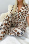 Beige Leopard Pumpkin Allover Halloween 2pcs Pajama Set