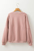Pink Stripe Contrast Trim V Neck Buttoned Front Pocketed Knit Cardigan