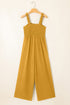 Ginger Smocked Sleeveless Wide Leg Jumpsuit with Pockets