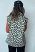 Brown Leopard Open Front Jacket Vest