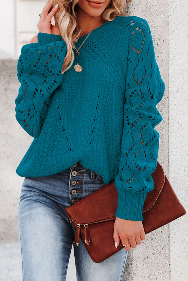 blue knit sweater