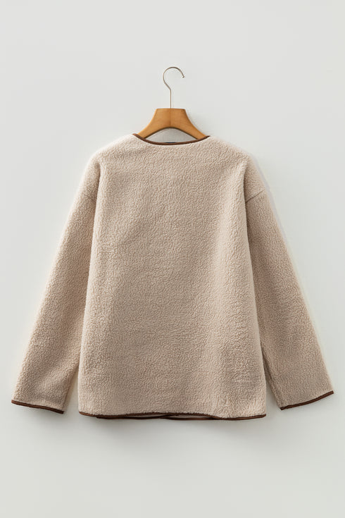 Apricot Toggle Button Teddy Coat