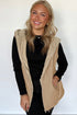 Pale Khaki Quilted Padded Casual Winter Jacket Vest with Fleece Lining