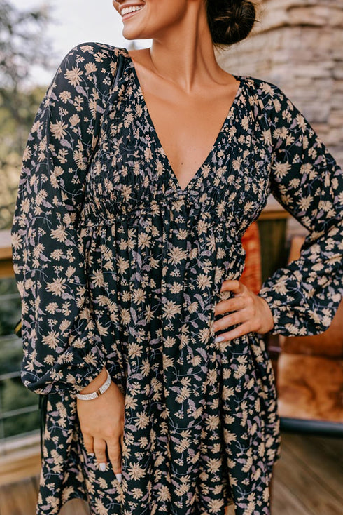 black floral dress