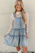 Dusk Blue Light Wash Tiered Flowy Overall Denim Dress