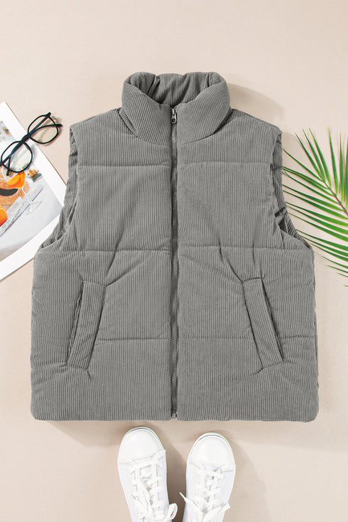 corduroy puffer vest