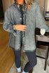 Real Teal Contrast Panel Patchwork Button Down Boyfriend Style Denim Jacket