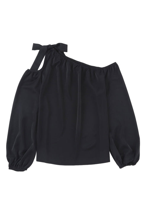 womens-blouses-chiffon-temperament-off-shoulder-tie-loose-blouse