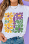 White Mardi Gras Flower Fleur de Lis Graphic Tee